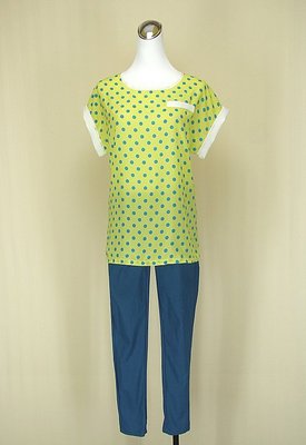 TOKYO 東京著衣 螢光黃圓領短袖棉質上衣F號得標是上衣(79080)