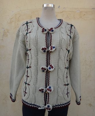 jacob00765100 ~ 正品 義大利製 MONTRUZ 刺繡 羊毛毛衣外套 size: L