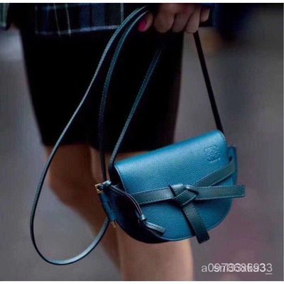 【日本二手】LOEWE Mini Gate Bag小款 迷你款 小牛皮馬鞍包 肩背包 深藍色 許路兒