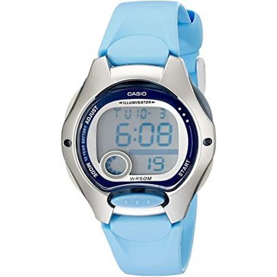【金臺鐘錶】CASIO 卡西歐 10年電力電池 (學生錶 中性錶) 大型的螢幕 (藍錶帶銀框)  LW-200-2B