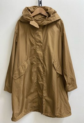 日本品牌Gu摩卡棕色連帽防風外套風衣大衣夾克
