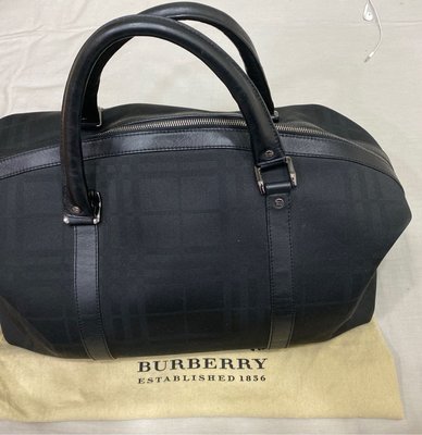 英國品牌 Burberry 黑標真品二手大型經典格紋實用旅行袋