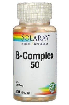 美國Solaray複合維 B族 Vitamin B-Complex B-50含PABA 100粒