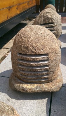鵝卵石石燈 - H45cm　《金城堡》　燈具 天然 鵝卵 石 雕刻 景觀 造景 園藝