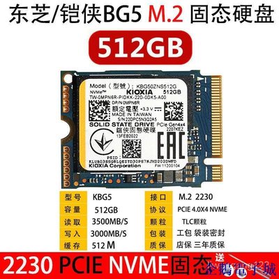 企鵝電子城【下標立減】品質保障 適用東芝鎧俠BG5 256G 512G 2230 PCIE 4.0 NVME固態硬碟M2SS