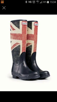 Hunter雨靴 英國國旗限量版 UK4