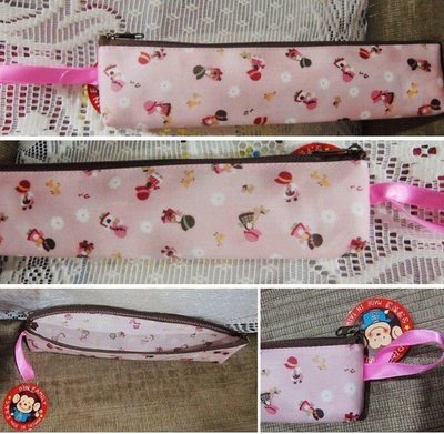 牛牛ㄉ媽*台灣製造防水布系列 防水布系列 花朵小女孩環保筷子袋 餐具袋 粉紅滿圖款 25cm