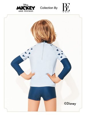 BE范德安迪士尼米奇和他的朋友們系列男童分體泳衣長袖防曬兒童夏~特價