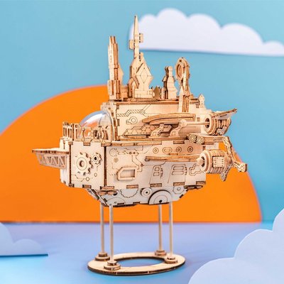 95折免運上新玩具 3d木質立體拼圖天空之城堡音樂盒八音盒手工diy拼裝模型兒童玩具