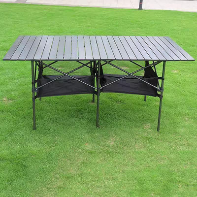 戶外折疊桌鋁合金蛋卷桌便攜式超輕露營桌子野餐桌椅裝備擺攤桌子