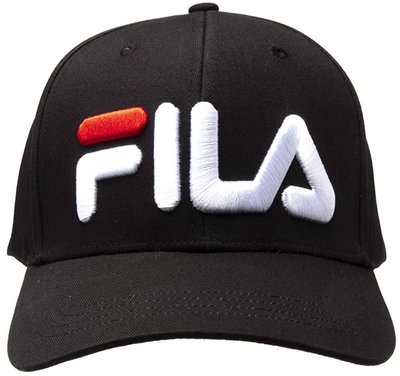 【AYW】FILA ILLA LOGO CAP 斐樂 黑色 鐵扣 經典 復古 立體 刺繡 可調式 老帽 棒球帽 鴨舌帽
