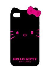 GIFT41 土城店 Hello Kitty凱蒂貓 iPhone 4/4S 立體蝴蝶結 黑色 4715635391268