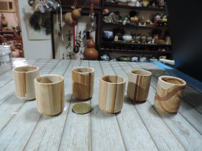 禎安丹雜藝~ 早期收藏 木紋石茶杯 聞香杯 個人杯 直筒杯 天然石紋 質樸溫心 共6個