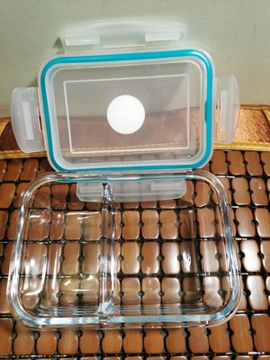 韓國NEOFLAM 耐熱玻璃分隔保鮮盒長方形-570ml