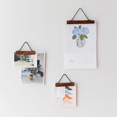 發現花園 日本選物 ~日本 WOOD BIND HOLDER 可掛式 木製磁力夾 月曆夾 海報夾 ～ S 號