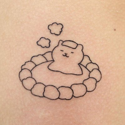 【萌古屋】】溫泉貓咪 - 防水紋身貼紙刺青貼紙 HC-3020