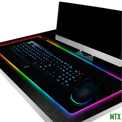 MTX旗艦店🔥超大滑鼠墊 七彩RGB發光幻彩 遊戲 電競 加大滑鼠墊 星空版 大號 桌墊 鍵盤墊
