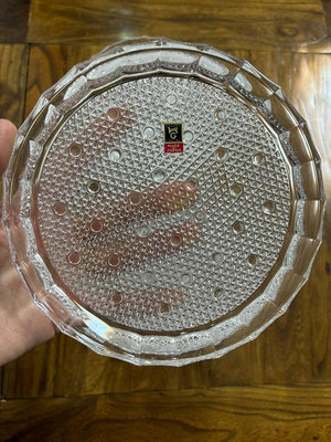 日本回流Kagami龜甲紋水晶盤甜品盤 果盤 日本頂級水晶品 529