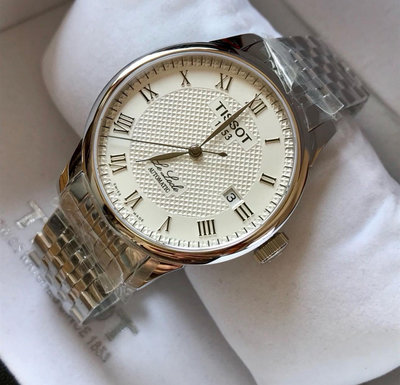 TISSOT Le Locle Automatic 白色面錶盤 銀色不鏽鋼錶帶 羅馬數字 男士 自動機械錶 T41148333