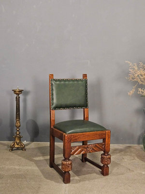 (特價)法國 老橡木 樹球根 椅腳 雕刻 札實 餐椅 單椅 書桌椅 古董椅ch1028【卡卡頌  歐洲古董】✬
