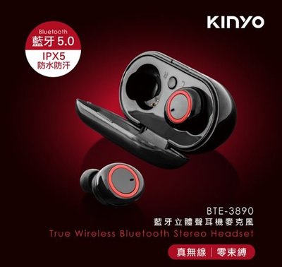 【KINYO】藍牙立體聲耳機麥克風 (BTE-3890)原廠授權經銷
