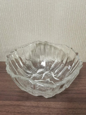 日本回流物品豪雅HOYA玻璃冰川花紋設計大缽一只細節如圖