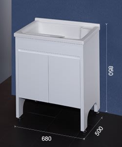 【時尚精品館-面盆】人造石 洗衣槽+立柱式浴櫃 - 70cm