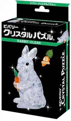 50233 3D立體塑膠透明水晶32片日本進口拼圖 水晶兔子 紅蘿蔔