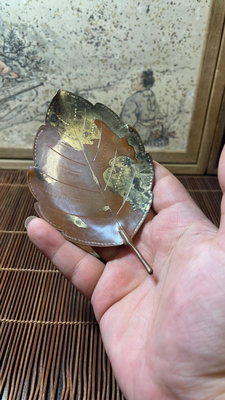 日本回流，純銅鍛金工藝葉子形茶托，杯托，壺承，點心盤都OK。