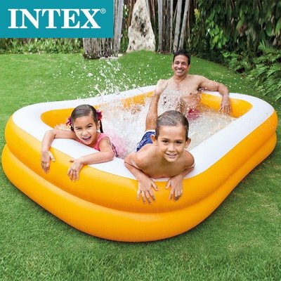 INTEX57181豪華長方形水池充氣池游泳池家庭兒童游泳池洗澡池