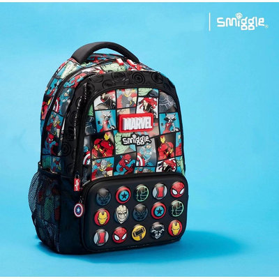 新款 Smiggle MARVEL 漫威聯名背包餐包水壺套裝男童女童減壓護肩書包