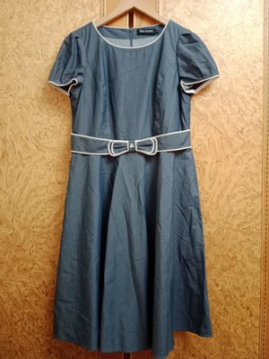 【唯美良品】perngyuh芃諭名品藍灰色優雅洋裝~ F906-458 40號.
