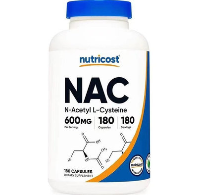 Nutricost NAC N-Acetyl L-Cysteine 600mg 180粒美國直郵 N-乙醯 L-半胱氨酸