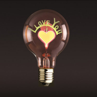 LED愛迪生花燈泡情人節婚慶氣氛營造光源LOVE玫瑰花火焰裝飾燈泡~特惠