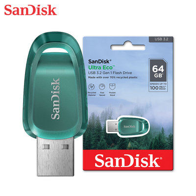 SanDisk Ultra Eco CZ96 64GB USB 3.2 隨身碟 保固公司貨 (SD-CZ96-64G)