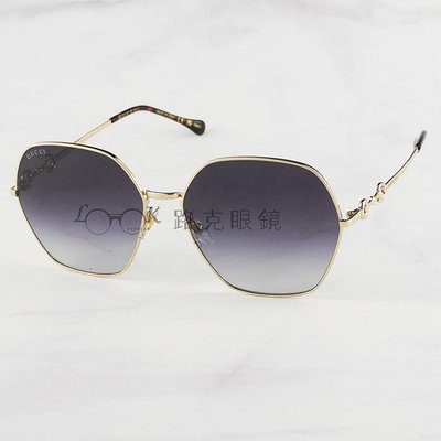 Gucci 太陽眼鏡 金屬 漸層鏡片 經典馬蹄形鏡腳 GG1335S 001