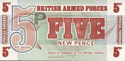 ~&#92;(^o^)/~--精美外鈔--- 5 POUND---英國軍用票---1972年