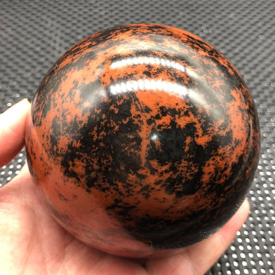 【二手】天然紅曜石球擺件，直徑8.9厘米，重916克 水晶 礦石 老貨 【天地通】-4512