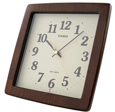 日本進口 好品質 正品   SIO卡西歐 木框方形掛鐘座鐘桌鐘 茶木木色質感時鐘鐘錶送禮禮品