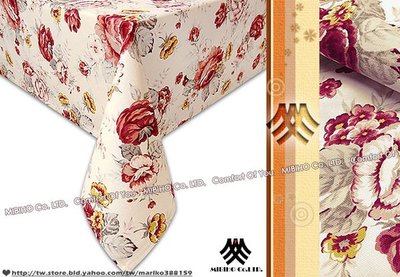 《M.B.H─玫瑰花園》純棉防潑水桌巾(米)(140x180cm)