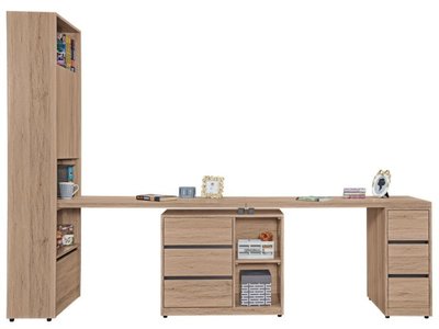 【DH】商品貨號VC606-4商品名稱《祖克》8.9尺雙人組合書桌櫃(圖一)門內開附一片隔板.台灣製.主要地區免運費