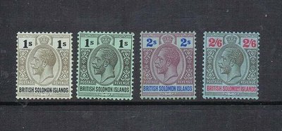 【雲品一】所羅門群島Solomon Islands 1914 KGV Sc 36-8,36a MH 庫號#BF505 66880
