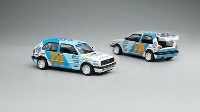 現貨汽車模型機車模型POP RACE 1/64 大眾 高爾夫 GTI MK2 WRC 1986 尾箱可開 汽車模型福斯
