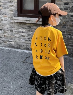 男童短袖T恤2023夏裝新款韓版帥氣字母上衣兒童夏季體恤