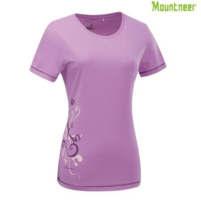 山林 Mountneer 31P52-90粉紫 女款透氣吸濕排汗T恤 抗UV 台灣製造喜樂屋戶外