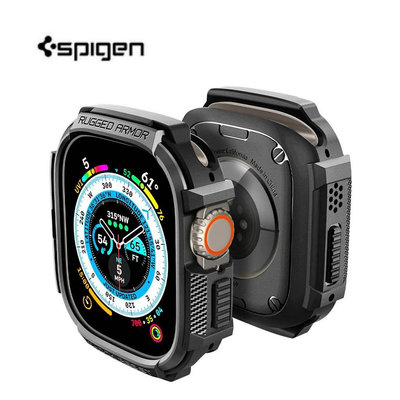 天極TJ百貨Spigen Rugged Armor出熱塑性聚氨酯(TPU)49MM錶殼適用於Apple Watch Ultra