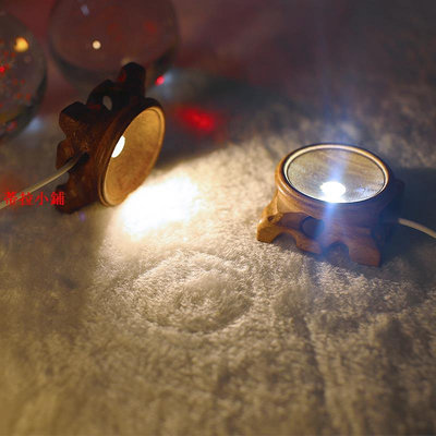 新品現貨發光LED實木底座紅木鏤空根雕水晶球蛋雕底托圓形擺件工藝品