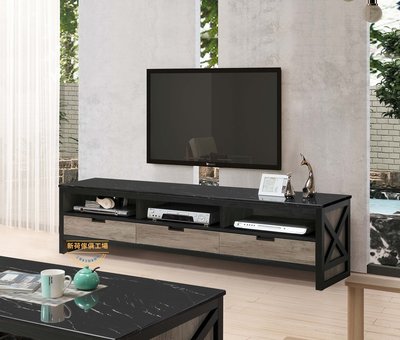 ☆[新荷傢俱] Y 375 黑色石面5尺長櫃 電視櫃 矮櫃 5尺電視櫃