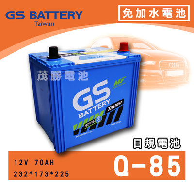 【茂勝電池】GS 統力 Q85 EFB 免加水 同 90D23L 汽車電池 啟停車 怠速熄火
