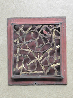 【二手】 傳統民俗老式木門窗花配件擺件木雕花窗雕刻雙層鏤空老花板，長2410 古玩雜項【好運來】